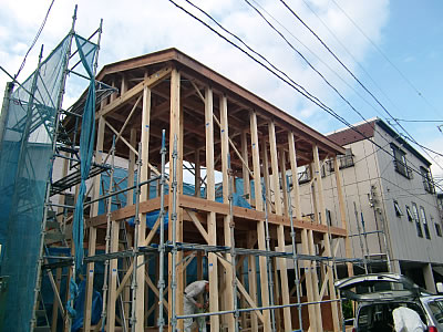 施工中状況（棟上工事）